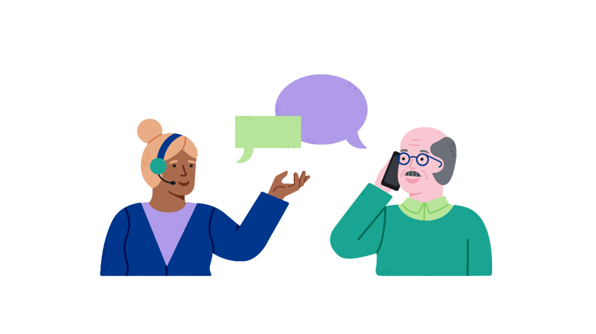 Illustration: Gespräch mit dem Kundenservice