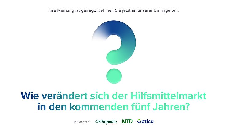 Key Visual der Umfrage mit großem Fragezeichen
