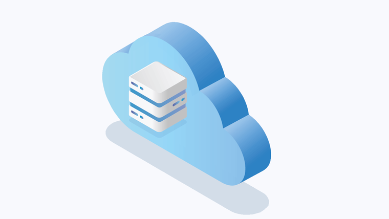 Illustration eines Cloud-Symbols mit integriertem Server – steht für zentrale, cloudbasierte TI-Gateway-Lösungen im Gesundheitswesen.